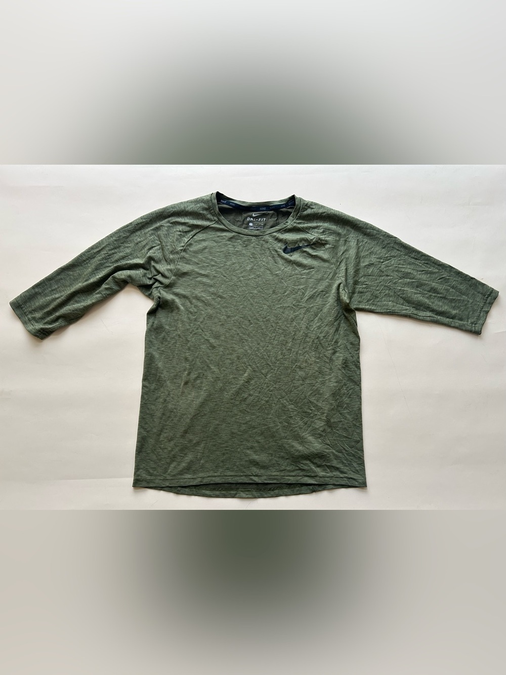 Nike Olive Crew Long Sleeve Shirt - Dark Green size s - Picture 2 of 9